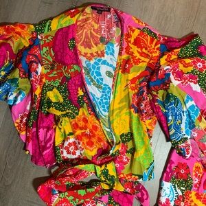Size 10 Trashy Diva Psychedelic Dragons wrap top